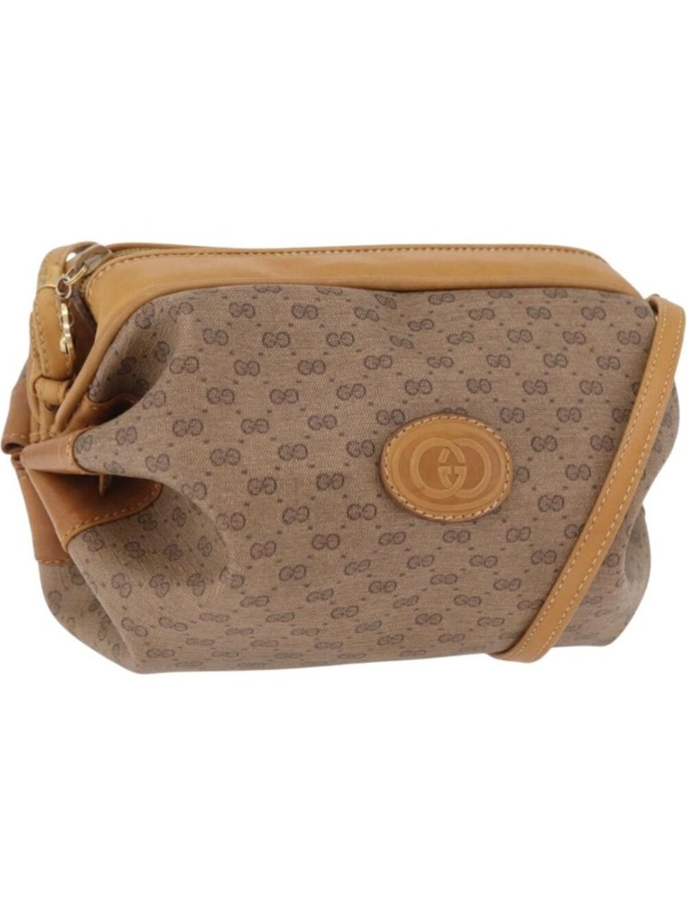 GUCCI Shoulder Bag Leather Beige Gold 007 115 5770